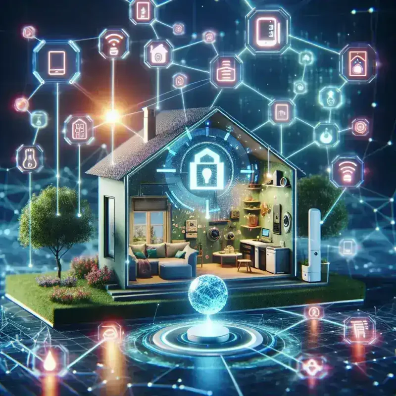 "Smart home system utilizing AI technology to optimize energy consumption in a modern living space"