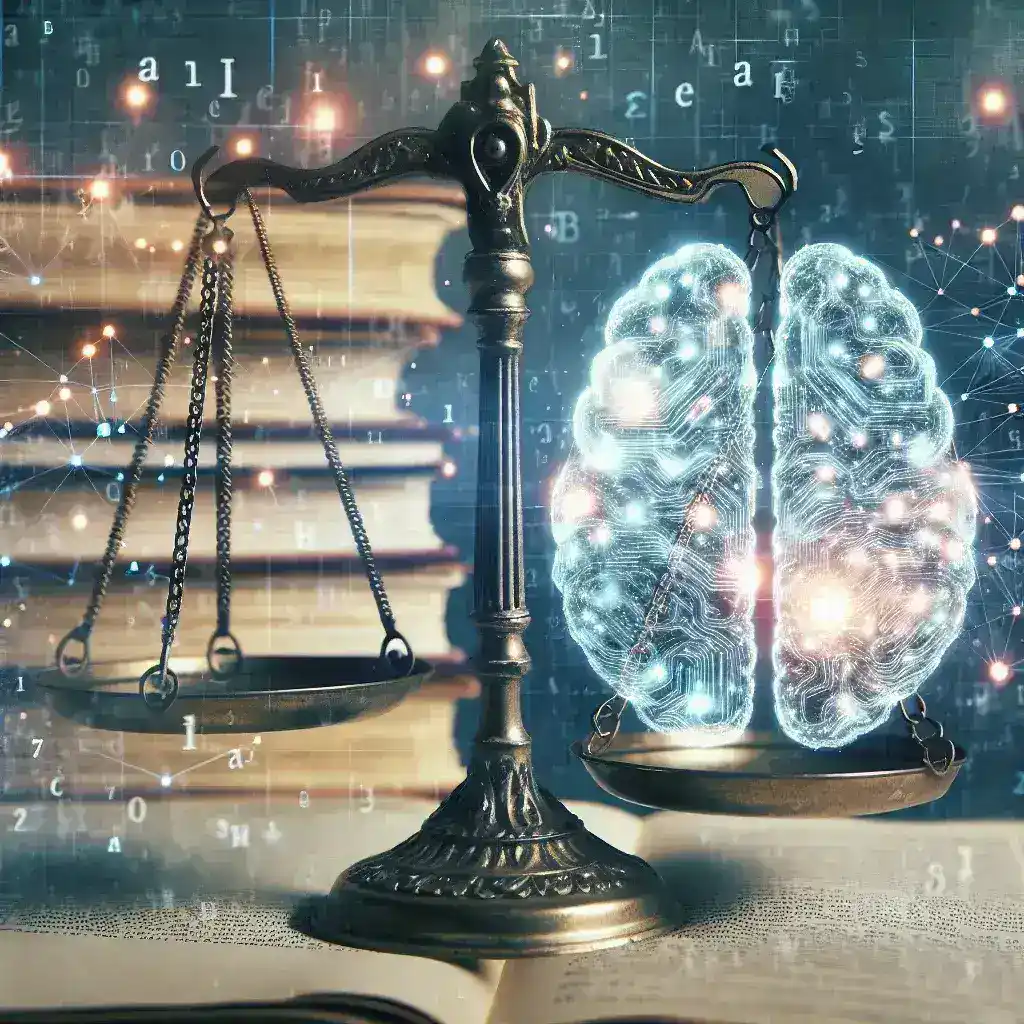 "Imagen de un abogado utilizando tecnología de inteligencia artificial en un entorno legal, ilustrando cómo la legaltech mejora procesos y gestiona riesgos en litigios."